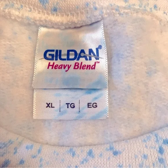 Vintage y2k Embellished Crewneck Sweatshirt Adult Size XL Blue White Butterfly - Picture 4 of 9